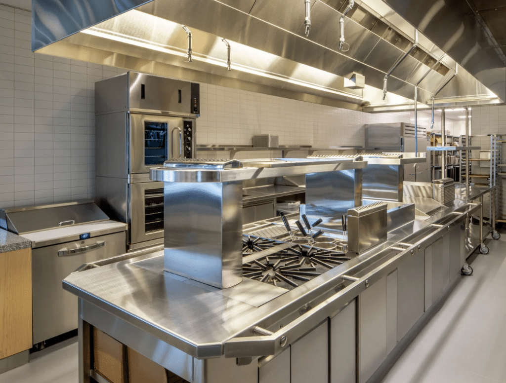 clean, new commercial kitchen